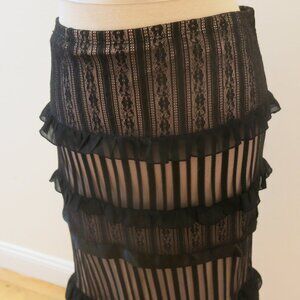 Express gothic black Beetlejuice lace skirt size extra small